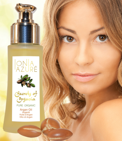 Girl brown eyes with argan oil Secrets of Argania