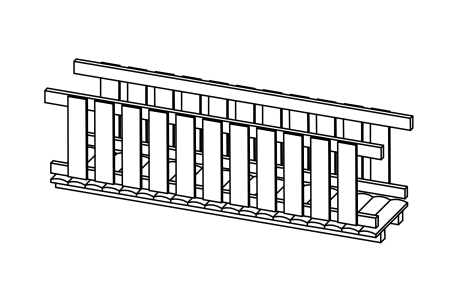 Brücke mit 2 Brüstungen aus Brettern, Länge 200 cm