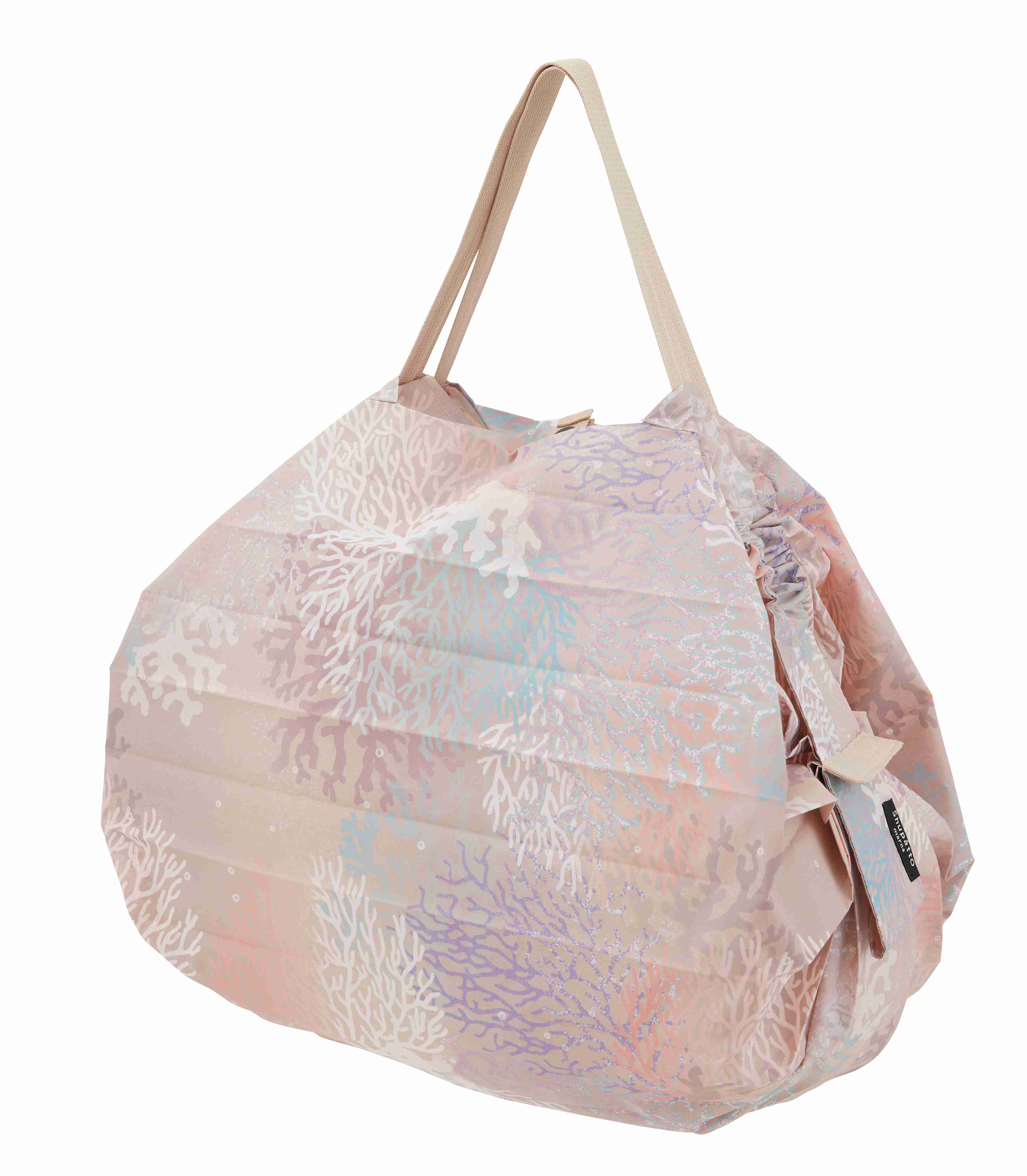 Compact Bag M &quot;Jewels of the Sea&quot; Coral Reefs - Faltbare Tasche  One-Pull (patentiert)